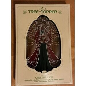 Vintage Hallmark Tree Topper Christmas Angel Stained Glass 1979 Tree‎ Trimmer